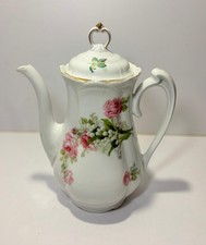 Alte Kaffeekanne Blumendekor