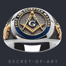 Freimaurer Ring Masonic Silber