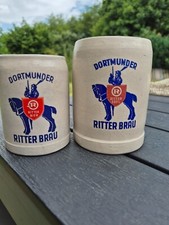2 Bierkrüge Brauerei Dortmunder Ritter Bräu Bier 1/4 L und 0,3L