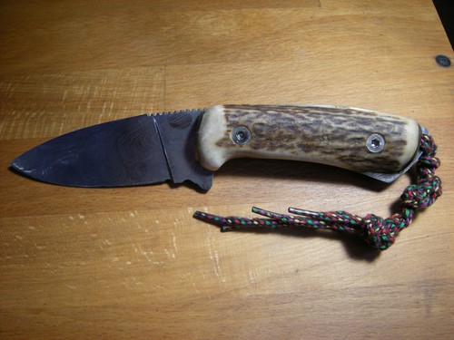 Custom damast hirschhorn edc - custom,