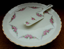  Roesler Porzellan / Volkstedt Tortenplatte mit Tortenheber - DM: 19,5 cm 
