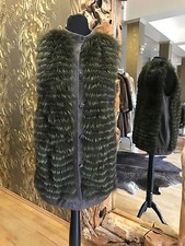 SILBERFUCHSWESTE PELZ WESTE GRÜN FUCHS WESTE SILVER FOX VEST GREEN FUCHSWESTE 