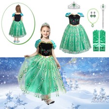 Anna Elsa Mädchen Prinzessin Kleid Kinder Mädchen Kostüm Partykleider Cosplay ❥