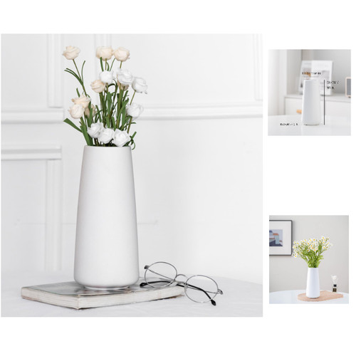 Keramikvase 25cm weiß - keramikvase,