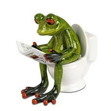 Dekofigur Frosch mit Zeitung