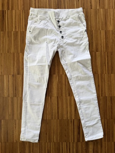 Weiße damen stretch jeans - stretch, gr