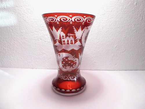 70er kelchvase rotbeize - j.,