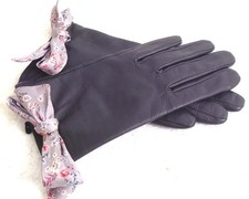Neue schwarze Damen Lederhandschuhe Gr. 7, Touch Handschuhe, 22 cm lang