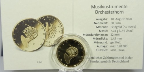 Euro gold brd 2020 a - 50,