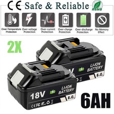 2x Für Makita 18V/6.0Ah