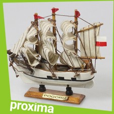 Vintage Regal Schreibtisch Tisch Kaminsims Wohndeko weiß Segelboot Schiff Holzmodell