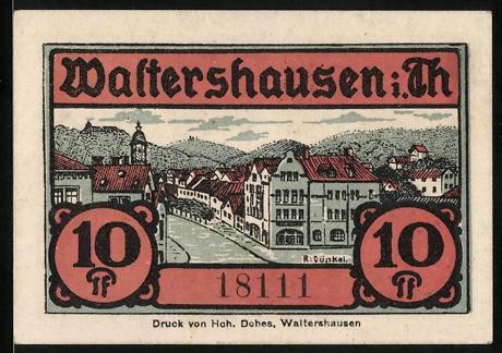 Notgeld waltershausen 1921 10 - waltershausen, 1921,