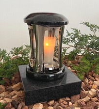 Edelstahl Grablaterne Sockel