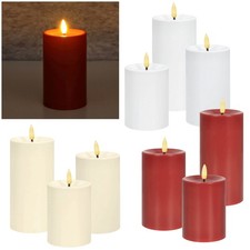 Outdoor LED Kerze mit TIMER 6h/18h 3D-Flamme flackernd Garten Balkon für Außen