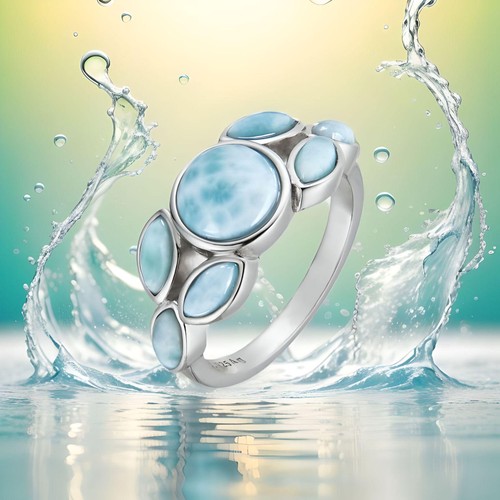 925 silber ring larimar blau - silber,