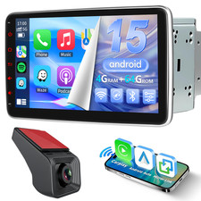 DVR+ 10.1 Zoll Android 15 Autoradio Carplay GPS Navi Wifi DSP 4+64GB Doppel 2DIN