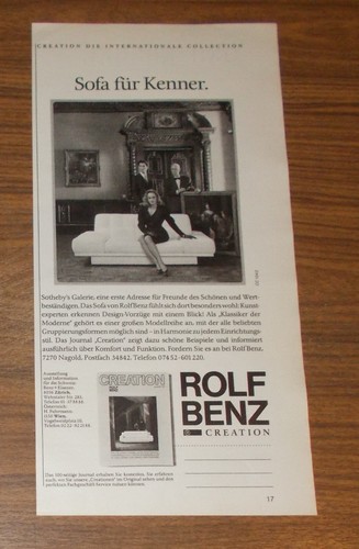 Seltene werbung rolf benz - werbung,