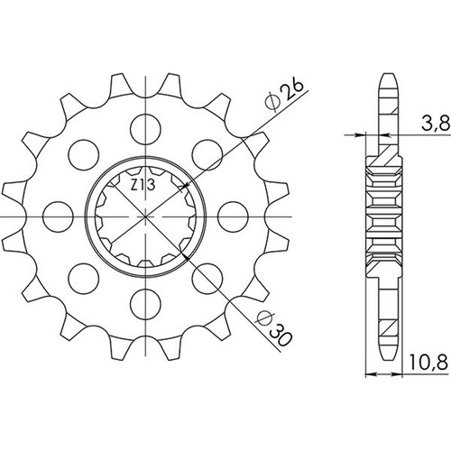 Sgr stahl ritzel p520 - ritzel, d16