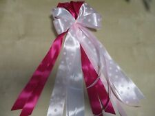 Schleife für Schultüte, Zuckertüte  - Geschenk -  Handarbeit - Rosa  weiß 40 cm