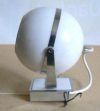 KUGEL SPOT WANDLEUCHTE WANDLAMPE 60ER JAHRE CHROM + WEISS MIDCENTURY VINTAGE