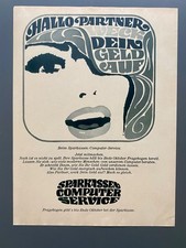 Sparkassen Computer-Service 60s retro Bank 1969 Vintage Ad Werbung Reklame