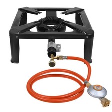 Hockerkocher Gaskocher Gasbrenner Campingkocher 8kW Schlauch Druckminderer50mbar