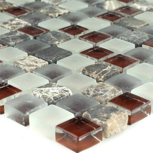 Glas marmor mosaik fliesen - glas,