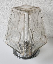 Schöne alte Art Deco Foyer Deckenlampe - graphisch gemustertes Glas um 1925