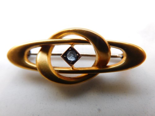 Gold 333 jugendstil brosche - gold,