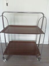 Vintage Teewagen Dinett  Servierwagen Beistelltisch Rollbar Klappbar H ca. 77 