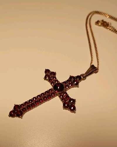Böhmisches granat kreuz 900 - granat,