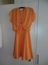 hübscher 2-Teiler  Spagettiträger-Kleidchen + Jacke Sommerkleid orange Gr. 36-38