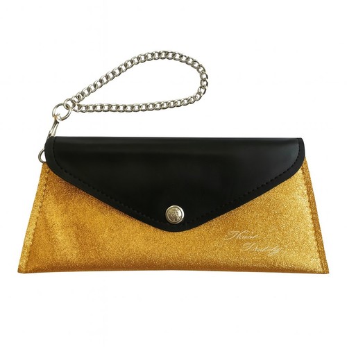 Handtasche clutch schwarz gold - handtasche,