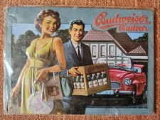 Werbeschild Blech geprägt Budweiser Budvar NEU