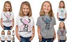 Kindershirt bayrische Motive - Volksfest Spruch Mädchen - Trachten Tshirt Hirsch