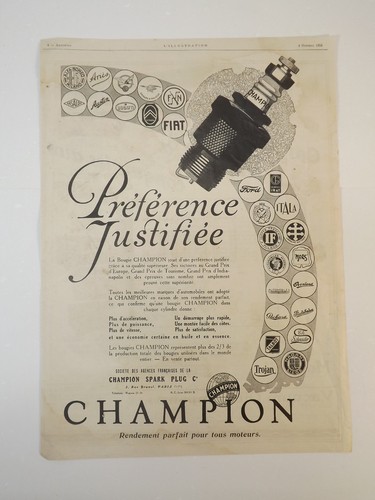 Werbung reklame 1924 champion - werbung,