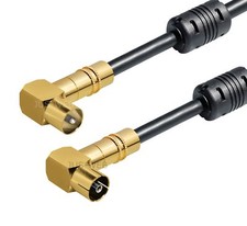 2,5m Antennenkabel 135 dB CLASS A+ 5-fach IEC KOAX Winkel Stecker BK Kabel HD TV