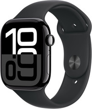 Apple Watch 10 GPS Black 46mm A2999 Black Silicon Band, Hervorragend–Refurbished