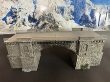 Pola H0 Eisenbahn Steinbogenbrücke Straßenbrücke 2-spurig gebaut Brücke