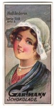 Sammelbild Gartmann Schokolade, Niederländerin mit weißer Haube 