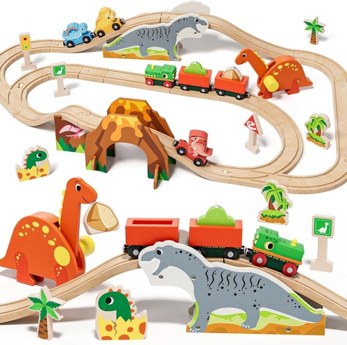 Holzeisenbahn dinosaurier - holzeisenbahn,