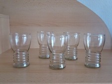 5 DDR 0,1l Saftglas VEB Ilmenau Rillen Gläser Most Wasser Glas Retro MITROPA 