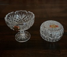 Anna Hütte Bleikristall Zwei Schalen | Mit Fuß Und Deckel