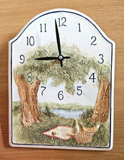Wanduhr von Heine Studio, Handarbeit, Motiv: Picknick am See, Altes Land