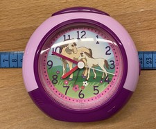 Wecker mit Pferdemotiv, rosa und lila