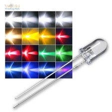 LED 5mm wasserklar versch Farben & Helligkeit Leuchtdioden LEDs transparent rund