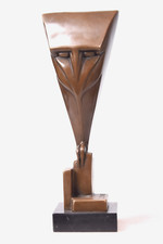 Bronze Statue Eule Vogel Uhu Owl Art Deco Bronzefigur