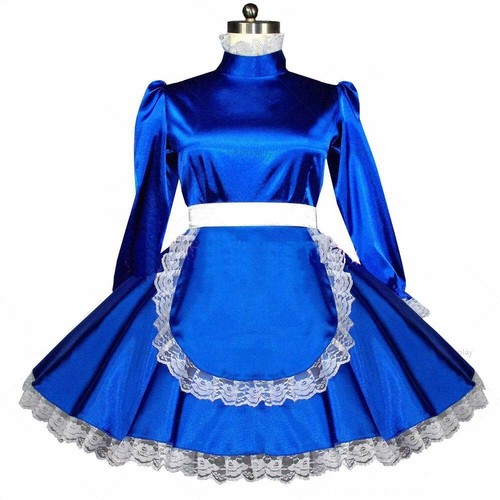 Sissy girl maid blue - sissy, satin