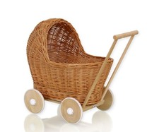 Puppenwagen aus korbgeflecht - puppenwagen,