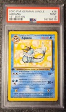 Pokemon: Aquana, 28/64, Dschungel Deutsch, German Jungle, 1.Edition, PSA 09 MINT